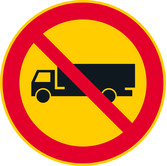 Kuorma- ja pakettiautolla ajo kielletty kuva