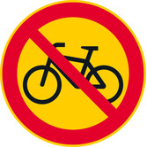 Polkupyörällä ajo kielletty kuva
