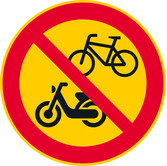 Polkupyörällä ja mopolla ajo kielletty kuva