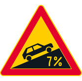 Jyrkkä mäki 7% kuva